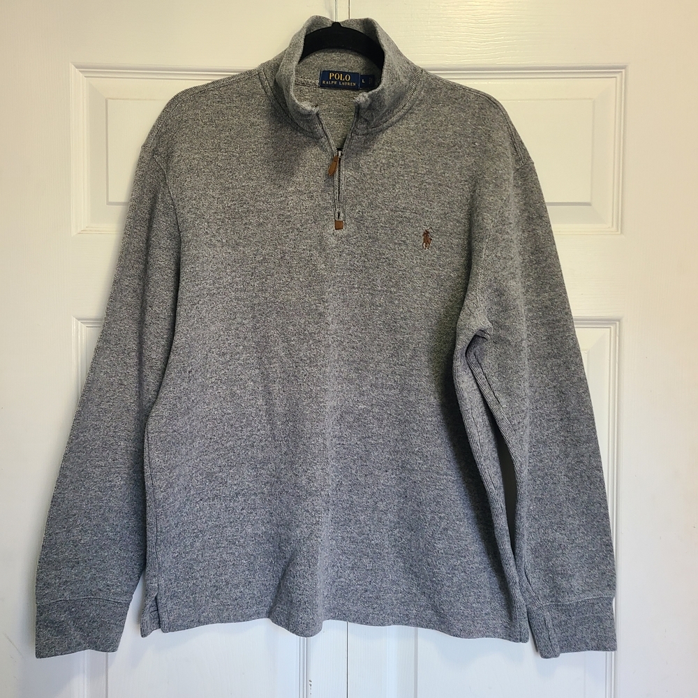 Polo by‎ Ralph Lauren Gray Quarter-Zip Sweater